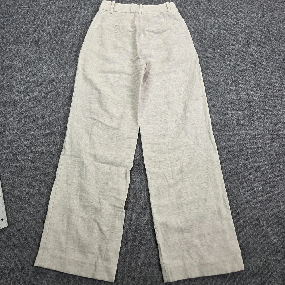 Aritzia Pants Womens 0 Beige Effortless Pant Linen Lyocell Wide Leg Twill